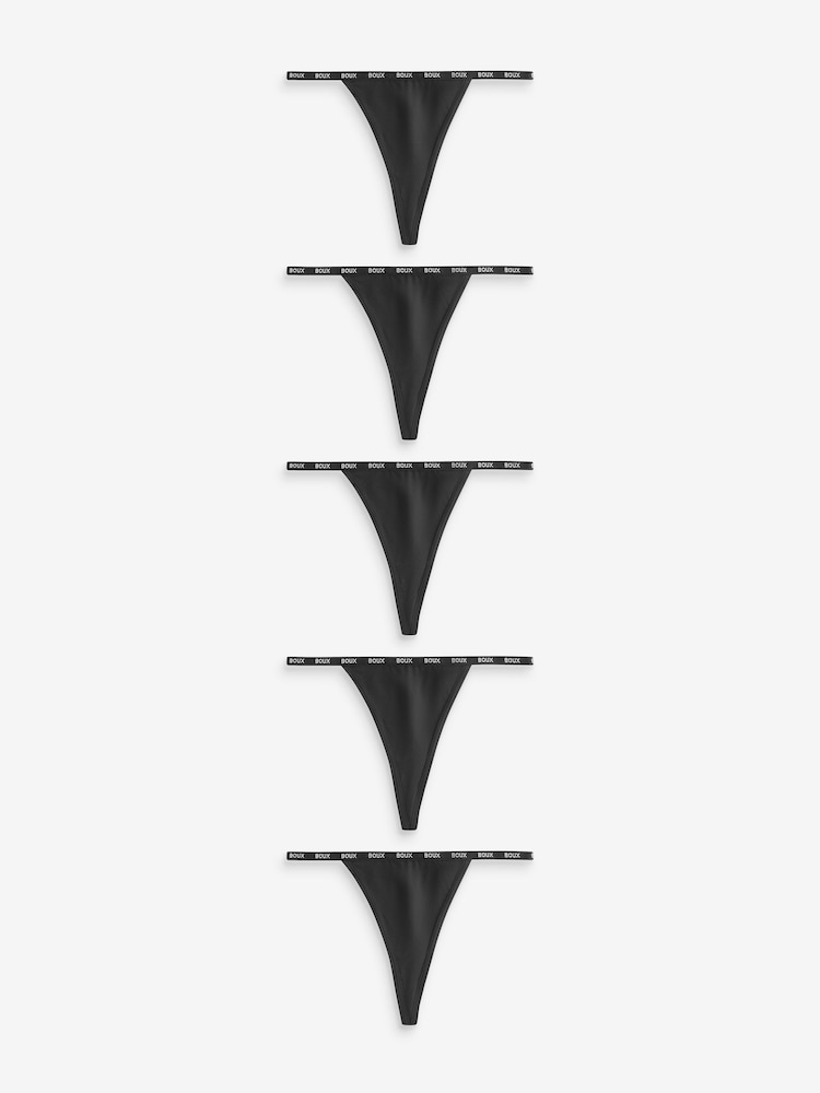 Boux Avenue – Lucie – G-String aus Mikrofaser, Schwarz, 5er-Pack - Bild 1 von 5