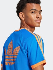 adidas Originals Blue Monogram Cali 100% Cotton T-Shirt - Image 5 of 6
