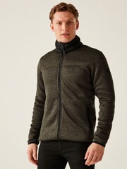 Regatta Green Mens Branleigh Marl Knit-Effect Full Zip Fleece - Image 1 of 7
