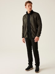 Regatta Green Mens Branleigh Marl Knit-Effect Full Zip Fleece - Image 3 of 7