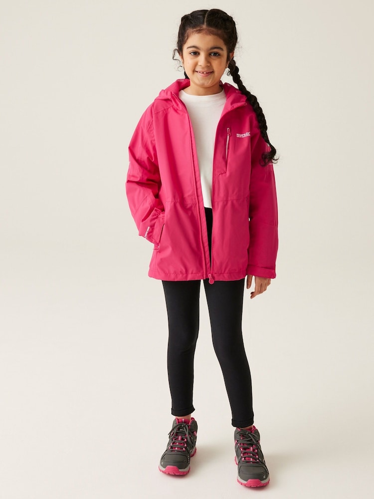 Regatta Pink Junior Calderdale III Waterproof Jacket - Image 3 of 7