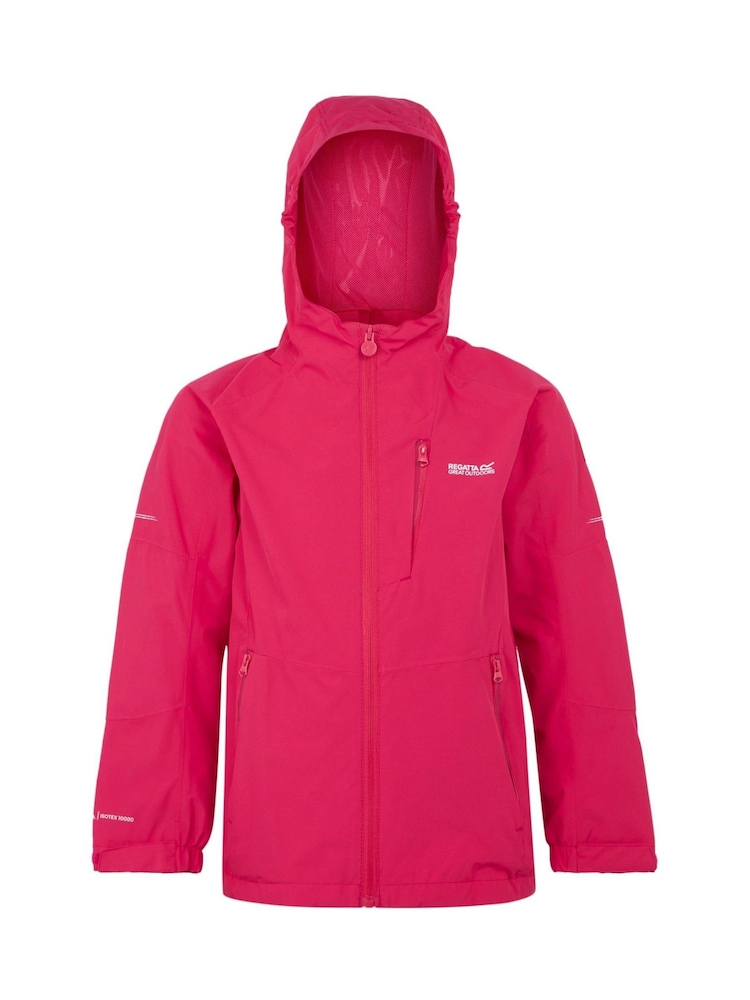 Regatta Pink Junior Calderdale III Waterproof Jacket - Image 6 of 7