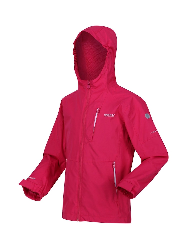 Regatta Pink Junior Calderdale III Waterproof Jacket - Image 8 of 8 Regatta Pink Junior Calderdale III Waterproof Jacket - Image 8 of 8