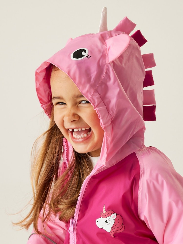 Regatta Pink Kids Mudplay III Waterproof Puddlesuit - Image 2 of 6 Regatta Pink Kids Mudplay III Waterproof Puddlesuit - Image 2 of 6