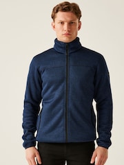 Regatta Blue Mens Branleigh Marl Knit-Effect Full Zip Fleece - Image 1 of 7