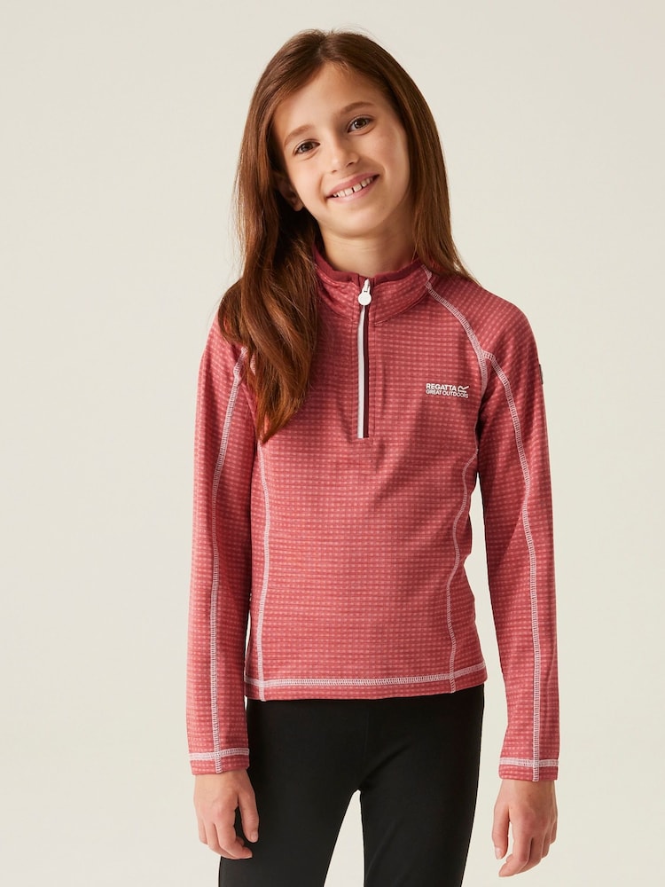 Regatta Pink Kids Berley Half Zip Fleece Top - Image 1 of 7
