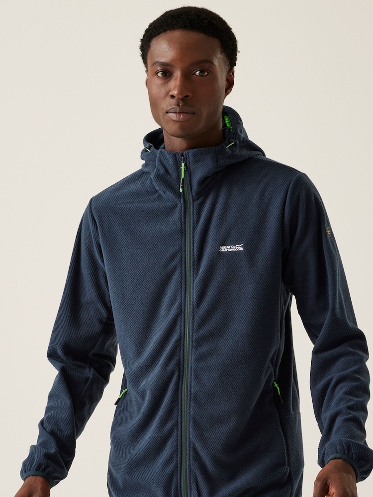 Regatta Blue Mens Tahill Twill Hooded Fleece - Image 1 of 6