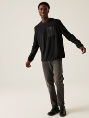 Regatta Black Mens Frankie Crew Micro Fleece Jumper - Image 3 of 6