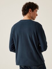 Regatta Blue Mens Frankie Crew Micro Fleece Jumper - Image 2 of 6