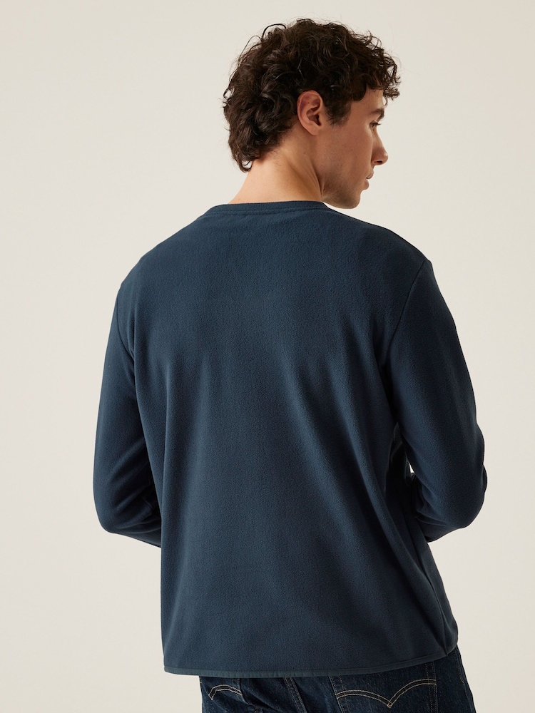 Regatta Blue Mens Frankie Crew Micro Fleece Jumper - Image 2 of 6