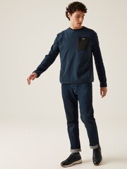 Regatta Blue Mens Frankie Crew Micro Fleece Jumper - Image 3 of 6