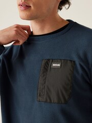 Regatta Blue Mens Frankie Crew Micro Fleece Jumper - Image 4 of 6