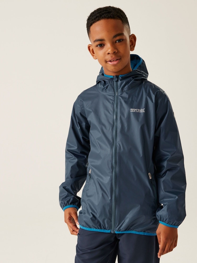 Regatta Blue Kids Lever II Waterproof Packaway Jacket - Image 1 of 10