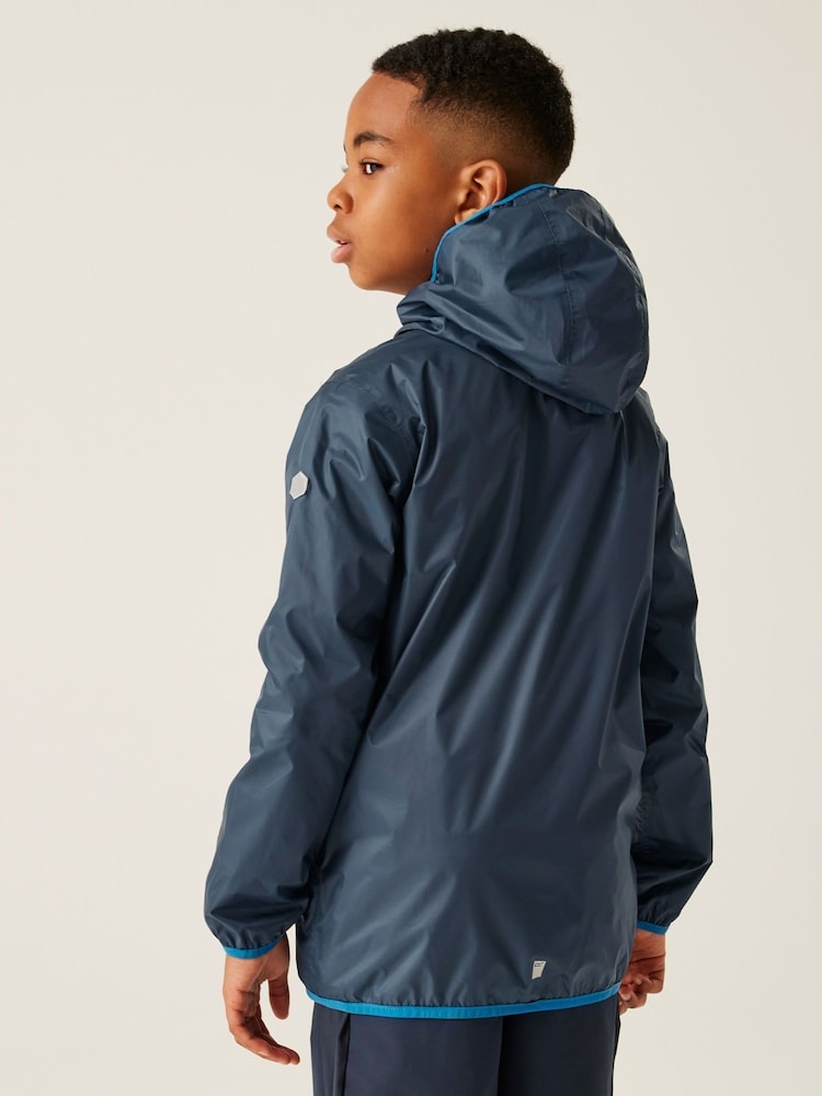 Regatta Blue Kids Lever II Waterproof Packaway Jacket - Image 2 of 10