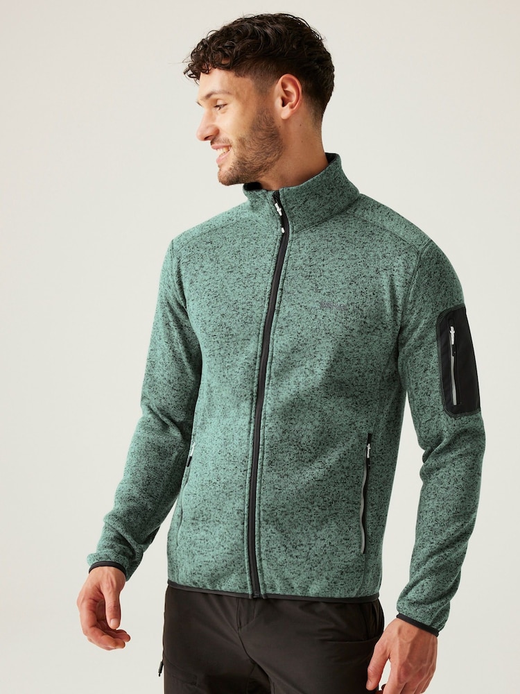 Regatta Green/Lime Mens Newhill Full Zip Fleece - Image 1 of 9 Regatta Green/Lime Mens Newhill Full Zip Fleece - Image 1 of 9
