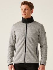 Regatta Grey Mens Branleigh Marl Knit-Effect Full Zip Fleece - Image 1 of 8