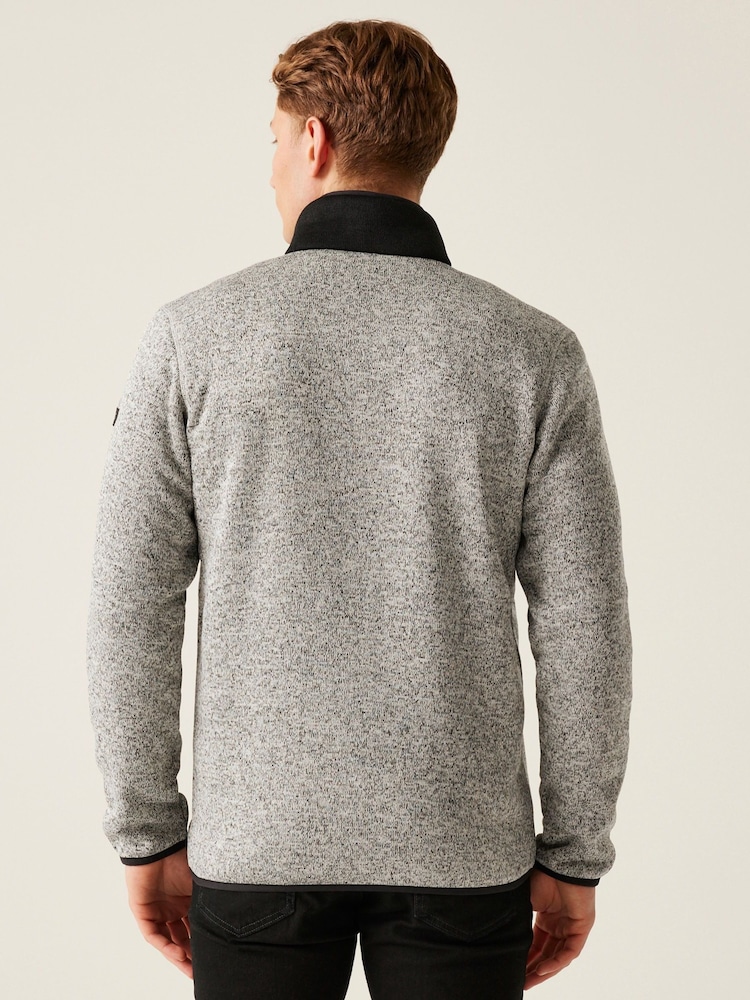Regatta Grey Mens Branleigh Marl Knit-Effect Full Zip Fleece - Image 2 of 8