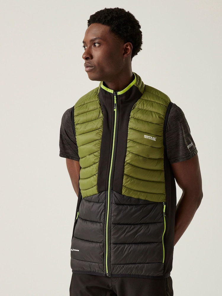 Regatta Green Mens Leedre Hybrid Bodywarmer - Image 1 of 9