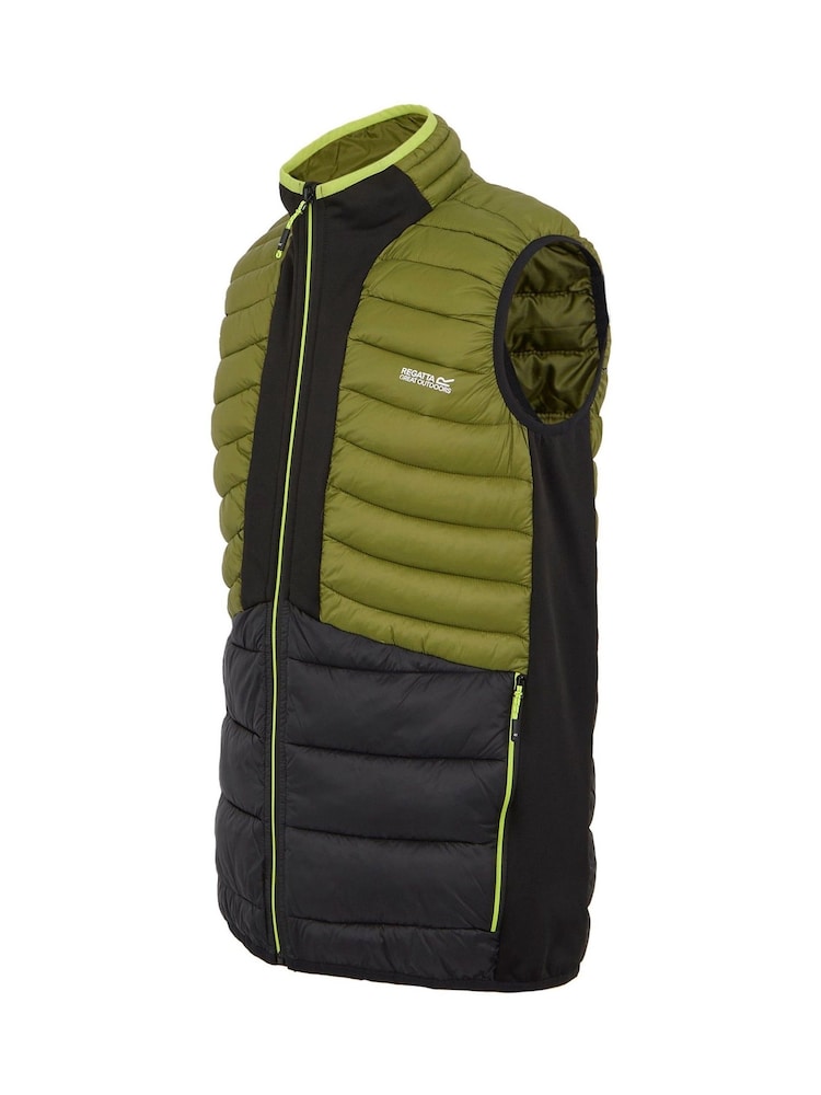 Regatta Green Mens Leedre Hybrid Bodywarmer - Image 9 of 9