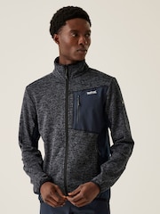 Regatta Blue Mens Baslinn Marl Knit-Effect Fleece - Image 1 of 8