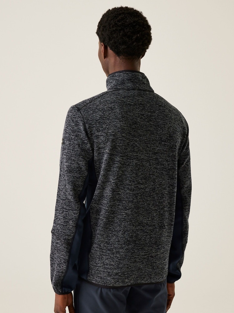 Regatta Blue Mens Baslinn Marl Knit-Effect Fleece - Image 2 of 8