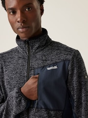 Regatta Blue Mens Baslinn Marl Knit-Effect Fleece - Image 4 of 8