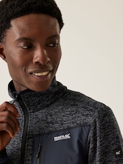Regatta Blue Mens Baslinn Marl Knit-Effect Fleece - Image 6 of 8
