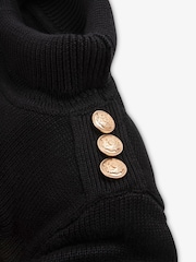 The Little Tailor Kids Button Trim Luxury Knit Christmas Black Jumper - Image 3 of 4