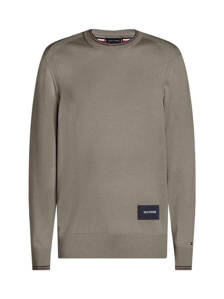 Tommy Hilfiger Grey Denton Printed Structure Chino Trousers - Image 2 of 3