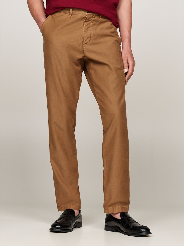 Tommy Hilfiger Brown Harlem Gabardine Chino Trousers - Image 1 of 4