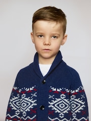 modra - Debela pletena božična jopica The Little Tailor Kids - Slika 1 iz 4
