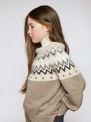 The Little Tailor Kids Diamond Fairisle Pattern Knitted Christmas Jumper - Image 2 of 3