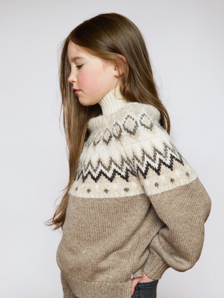 The Little Tailor Kids Diamond Fairisle Pattern Knitted Christmas Jumper - Image 2 of 3
