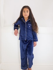 The Little Tailor Kids Luxury Soft Touch Velour Christmas Pyjamas - Image 1 of 8