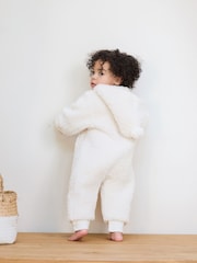 The Little Tailor Baby Chunky Sherpa Fleece Pramsuit - Image 2 of 6