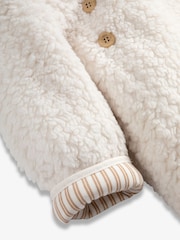 The Little Tailor Cream Chunky Sherpa Fleece Pramsuit - Image 7 of 7