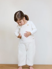 The Little Tailor Baby Chunky Sherpa Fleece Dungarees and Bodysuit Set - Image 1 of 10