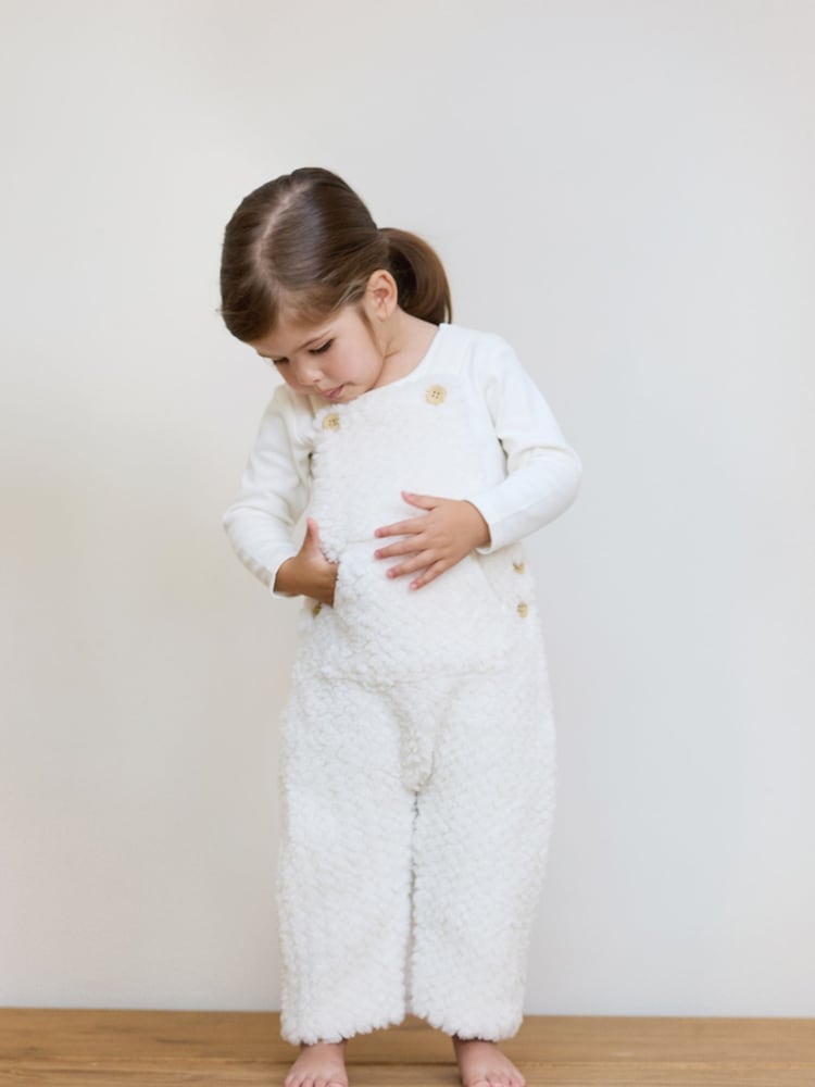 The Little Tailor Baby Chunky Sherpa Fleece Dungarees and Bodysuit Set - Image 1 of 10