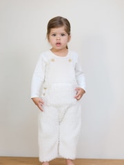 The Little Tailor Baby Chunky Sherpa Fleece Dungarees and Bodysuit Set - Image 2 of 10