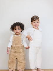 The Little Tailor Baby Chunky Sherpa Fleece Dungarees and Bodysuit Set - Image 3 of 10