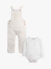 The Little Tailor Baby Chunky Sherpa Fleece Dungarees and Bodysuit Set - Image 5 of 10