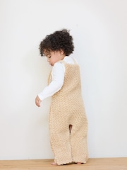 The Little Tailor Baby Chunky Sherpa Fleece Dungarees and Bodysuit Set - Image 2 of 10