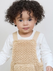 The Little Tailor Baby Chunky Sherpa Fleece Dungarees and Bodysuit Set - Image 3 of 10