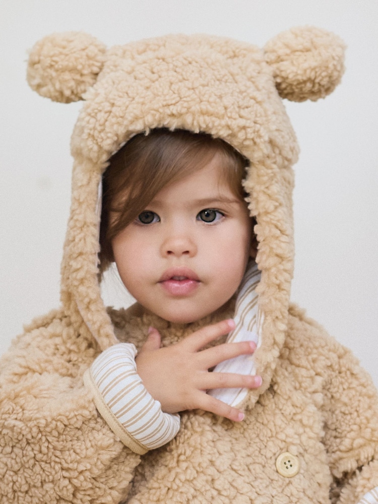 The Little Tailor Baby Natural Plush Chunky Sherpa Fleece Trapper Hat - Image 1 of 2