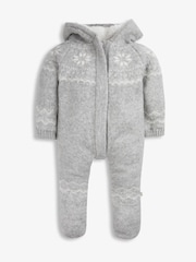 The Little Tailor Baby Soft Knitted Lined Christmas Pramsuit - Image 2 of 5