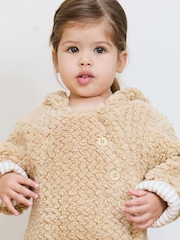 The Little Tailor Baby Chunky Sherpa Fleece Pramsuit - Image 2 of 8