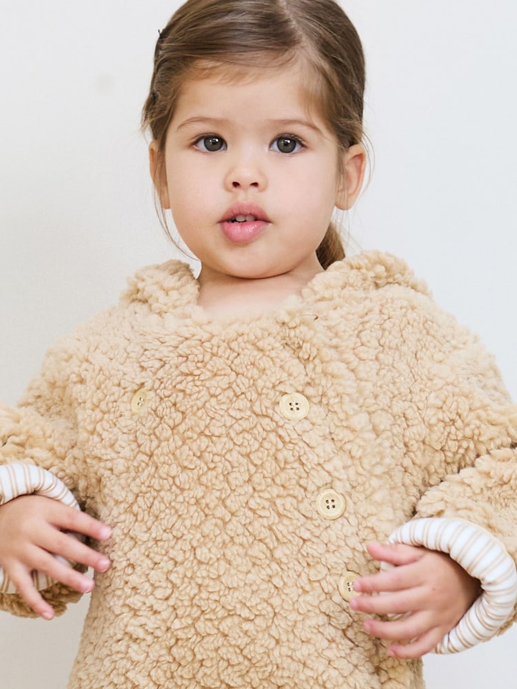 The Little Tailor Baby Chunky Sherpa Fleece Pramsuit - Image 2 of 8