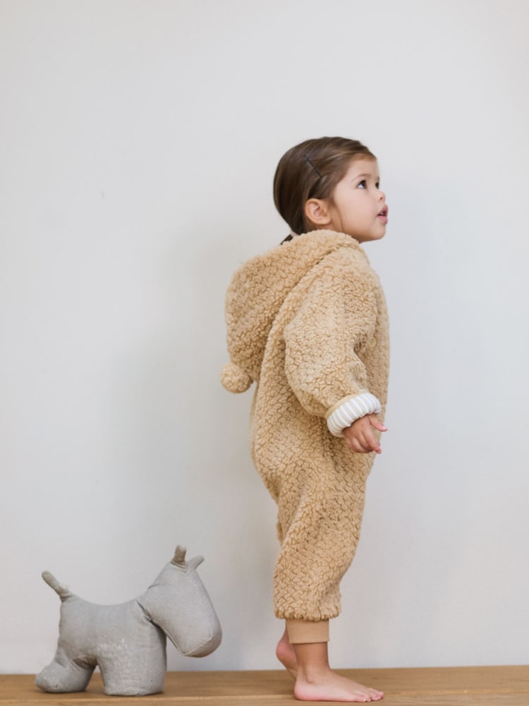 The Little Tailor Baby Chunky Sherpa Fleece Pramsuit - Image 3 of 8