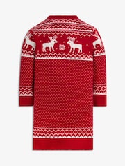 The Little Tailor Kids Christmas Reindeer Fairisle Pattern Dress - Image 5 of 7