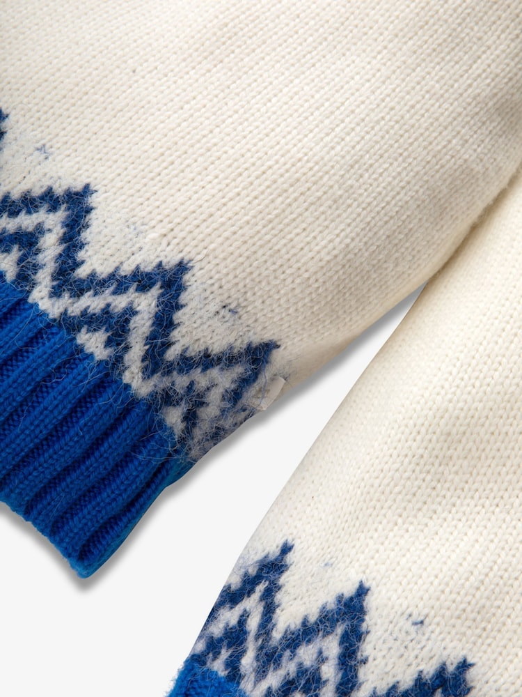 Blau - The Little Tailor gestrickter Weihnachtspullover mit Fairisle-Muster für Kinder - Bild 5 von 5 Blau - The Little Tailor gestrickter Weihnachtspullover mit Fairisle-Muster für Kinder - Bild 5 von 5